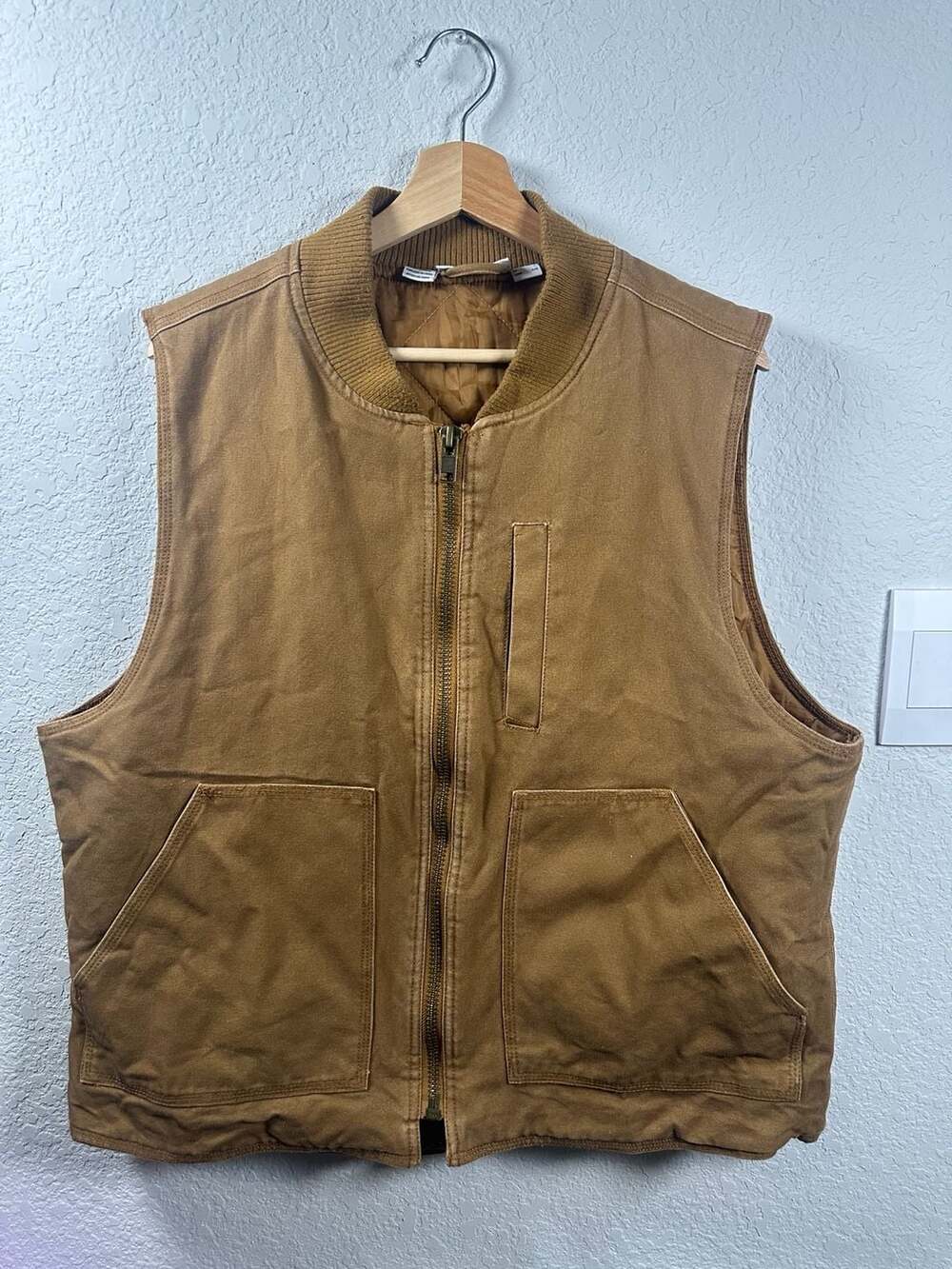 Fila Duck Canvas Work Vest Size L Brown